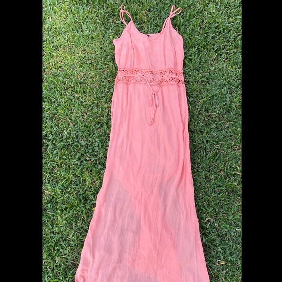 Salmon Summer Maxi Dress - Picture 4 of 4